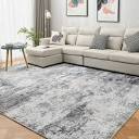 Area Rug Living Room Rugs: 8x10 Indoor Abstract Soft Fluffy Pile Large Carpet with Low Shaggy for Bedroom Dining Room Home Office Decor Under Kitchen Table Washable - Gray/Blue 8x10ft Gray/Blue