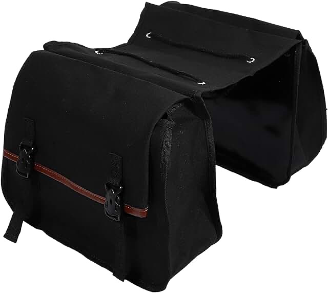 X AUTOHAUX 1Pair Motorcycle Saddlebag Side Tool Bags Cycling Motorcycle Luggage Bag Quick Release Buckle Waterproof Canvas Black 35.83''x15.35''