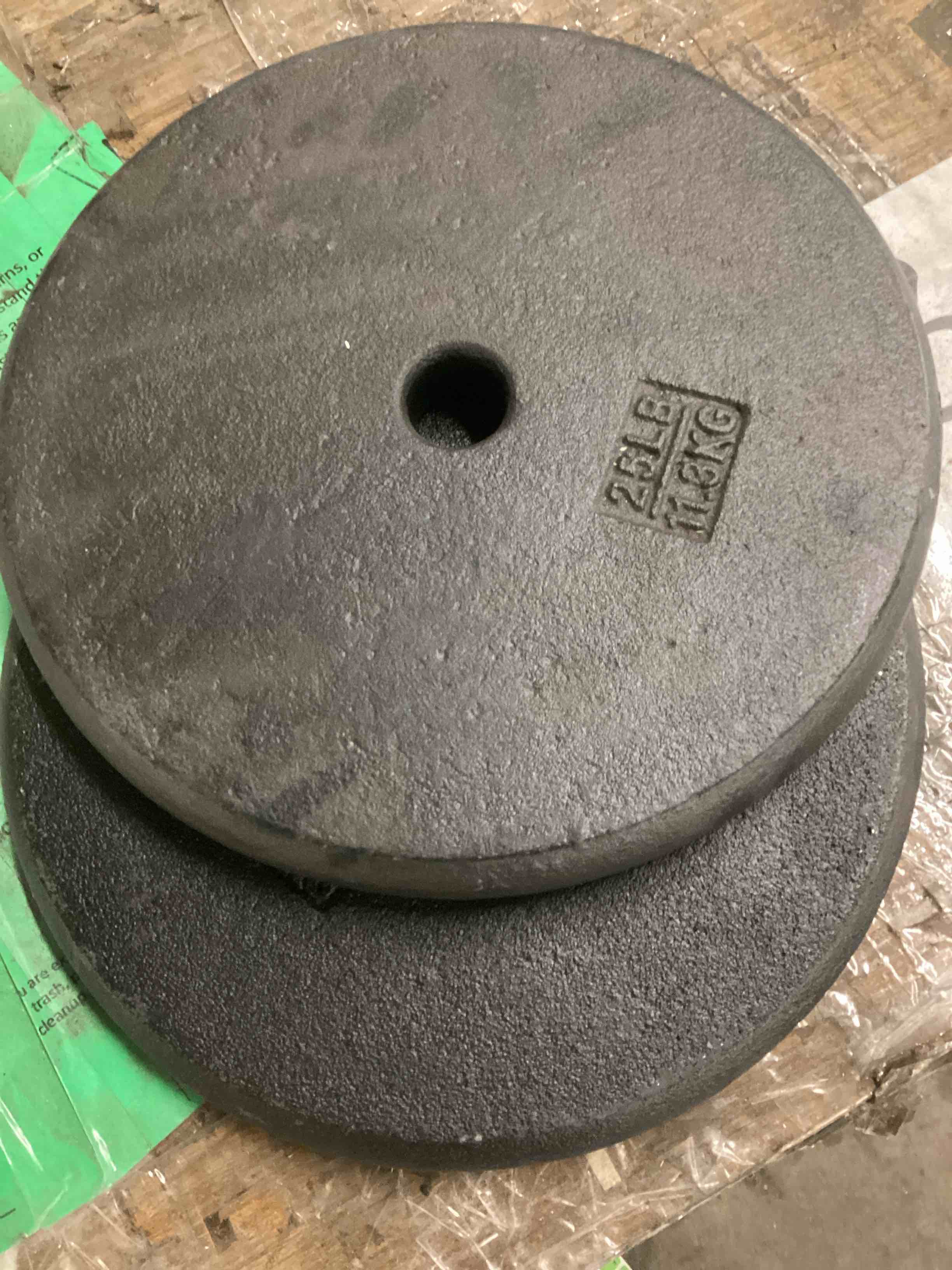 set of 2  - 25lbs weight plate cast iron