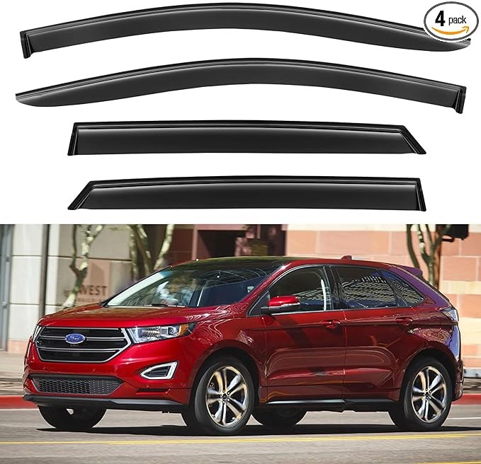 Window Visors Rain Guards Shield for 2015-2024 Ford Edge, Window Wind Deflectors Vent Shades for 15-23 Edge