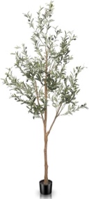 Kazeila Artificial Olive Tree 5FT Tall Faux Silk Plant for Home Office Decor Indoor Fake Potted Tree with Wood Branches and Fruits