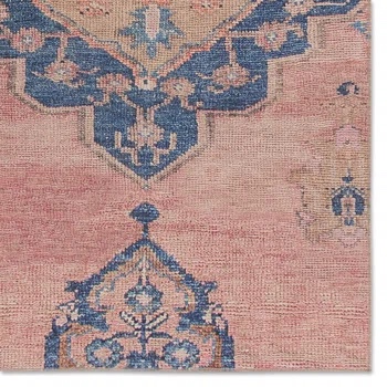 Hand-Tufted Cotton/Wool Pink/Blue/Brown Area Rug