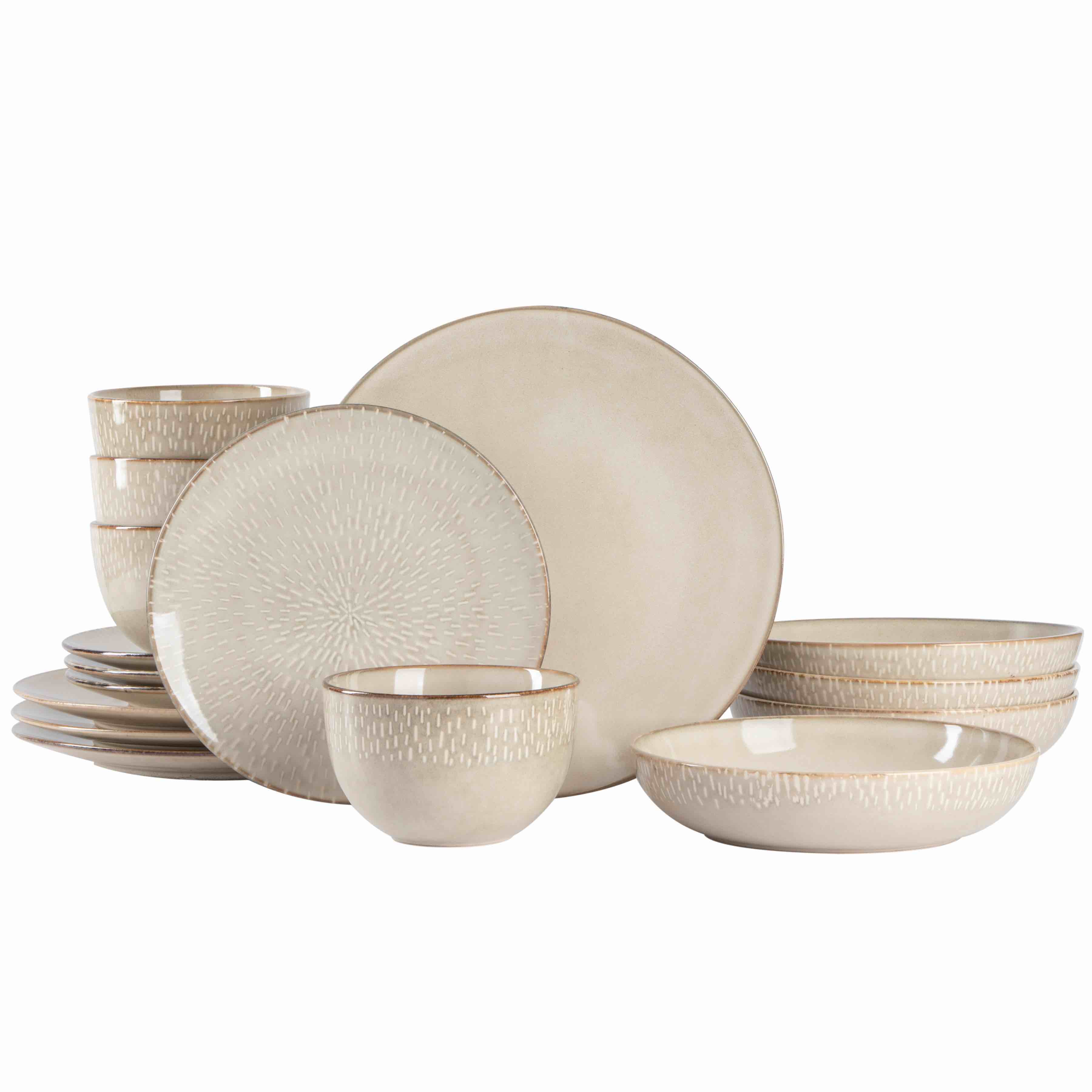 Gibson Elite Matisse 16 Piece Stoneware Dinnerware Set with Reactive Glaze