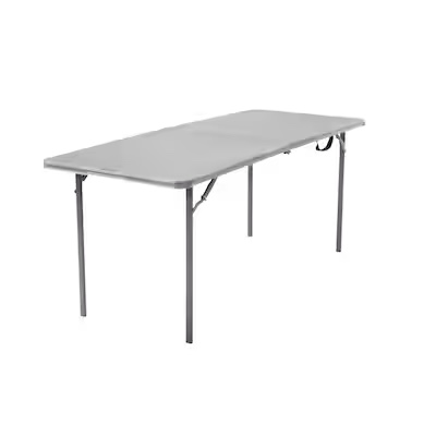 Cosco 2.5-ft x 6-ft Fold-in-half Indoor or Outdoor Rectangle Resin Gray Folding Banquet 