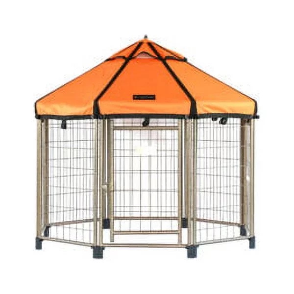 Pet Gazebo Dog Kennel Play Pen with Market Top Canopy