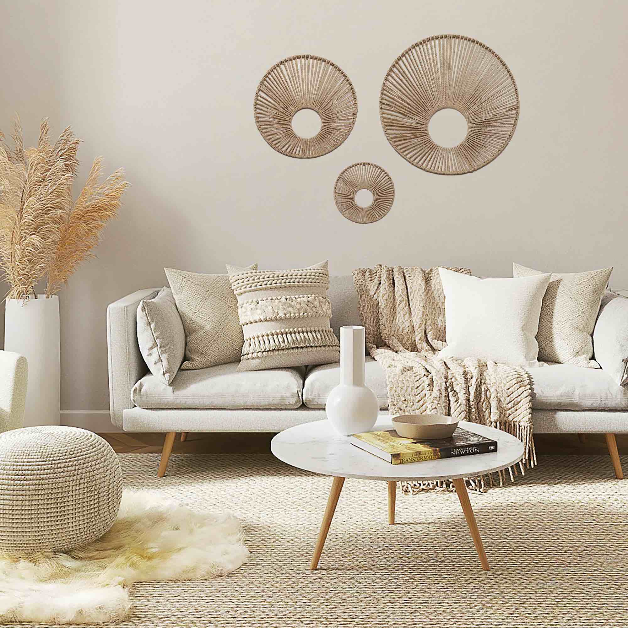 Bay Isle Home™ Woven Paper Rope Wall Decor, Set Of 3 - Natural
