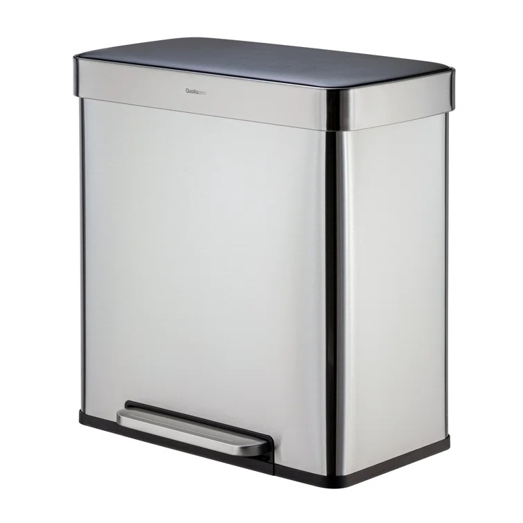 16 Gallon Steel Step On Multi-Compartments Trash Can