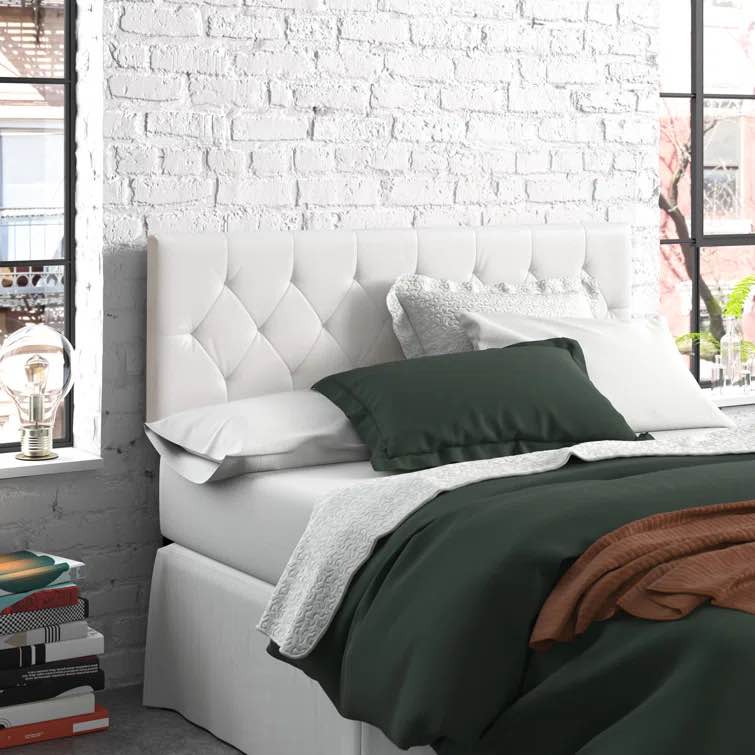 Mattson Adjustable Faux Leather Headboard queen
