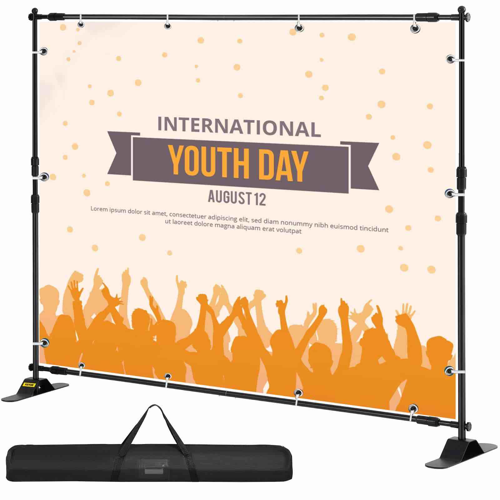 Freestanding Backdrop Banner Stand Adjustable Height and Width for Trade Show Wall Exhibitor Photo Booth Background