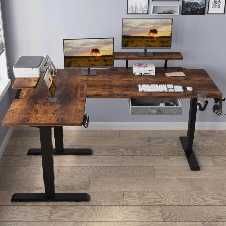 Jonesboro 63'' L-Shaped Height Adjustable Standing Desk