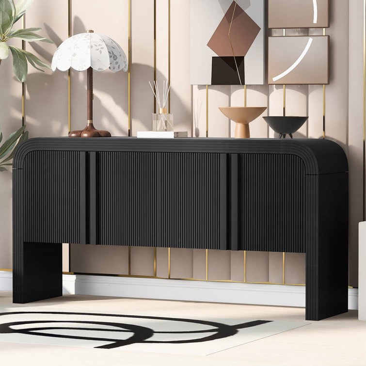 Demingo 63" Console Table with 4 Doors , Adjustable, Suitable for Study, Entrance and Living Room (similar to stock photo)