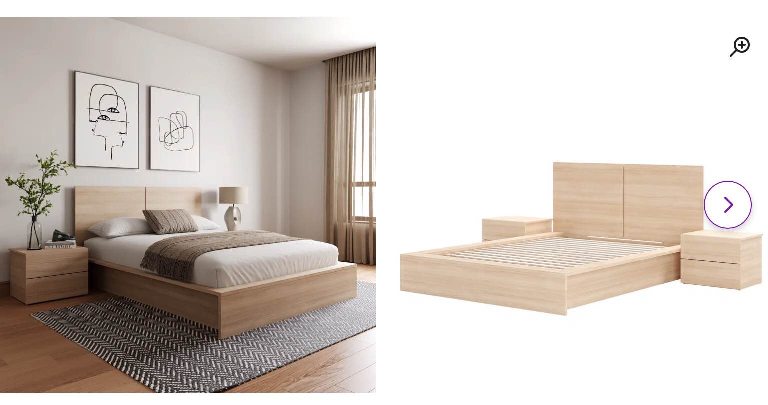 Antonnio 4 Piece Bedroom Set with Bed, Headboard, and 2 Nightstands ( incomplet nightstand only)