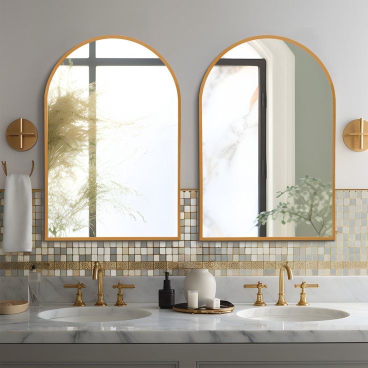 Vercher Metal Arched Bathroom/Vanity Mirrors
