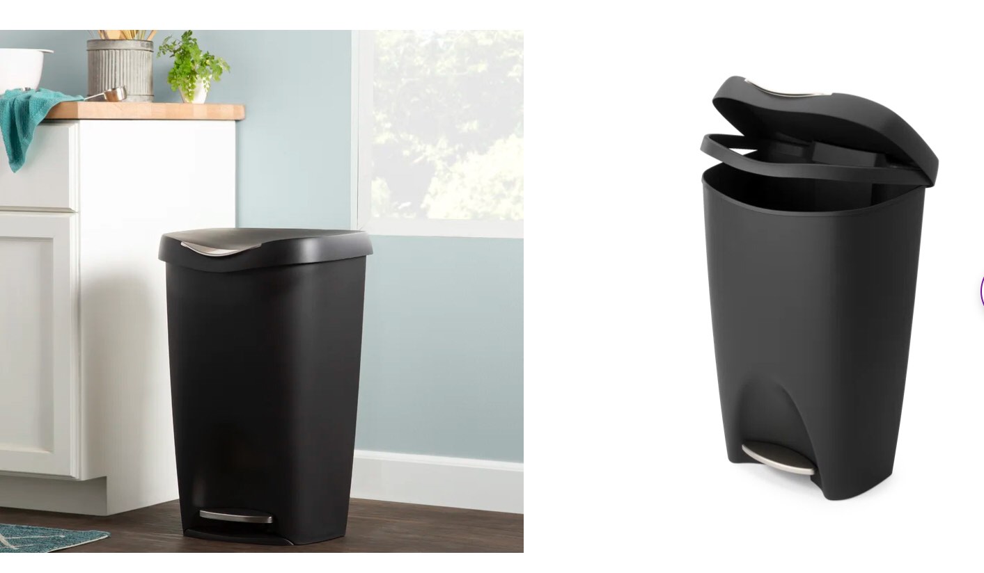 Calhoon Plastic 13 Gallon Step On Trash Can