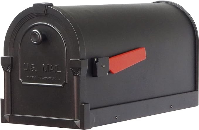 Special Lite Savannah Curbside Mailbox Curbside Mailbox - Black Cast Aluminum Mailbox for Post Mount 