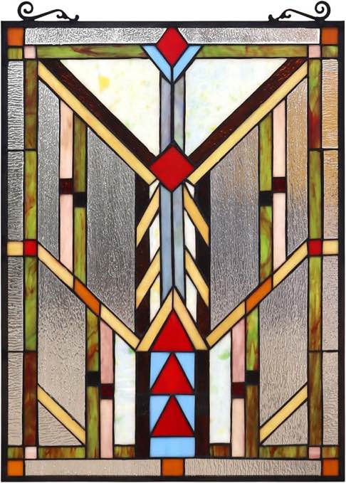 Chloe Lighting Stained Glass Window Panel, Multi-Colored