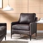 dark brown leather accent chair (stock photo similar but not exact)