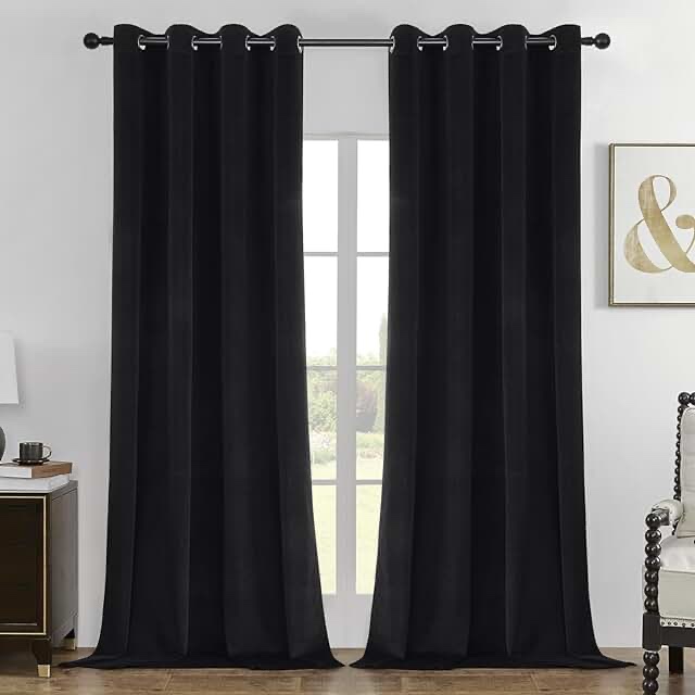 100% black out curtain black 