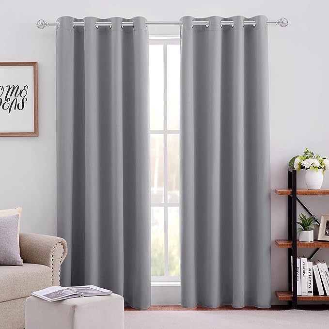 light grey curtain set 