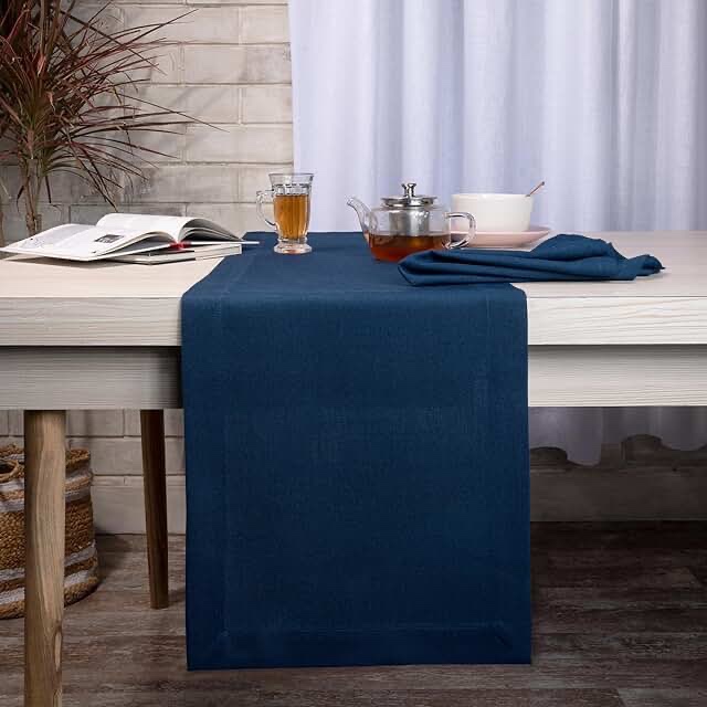 navy blue table runner 16”x72”