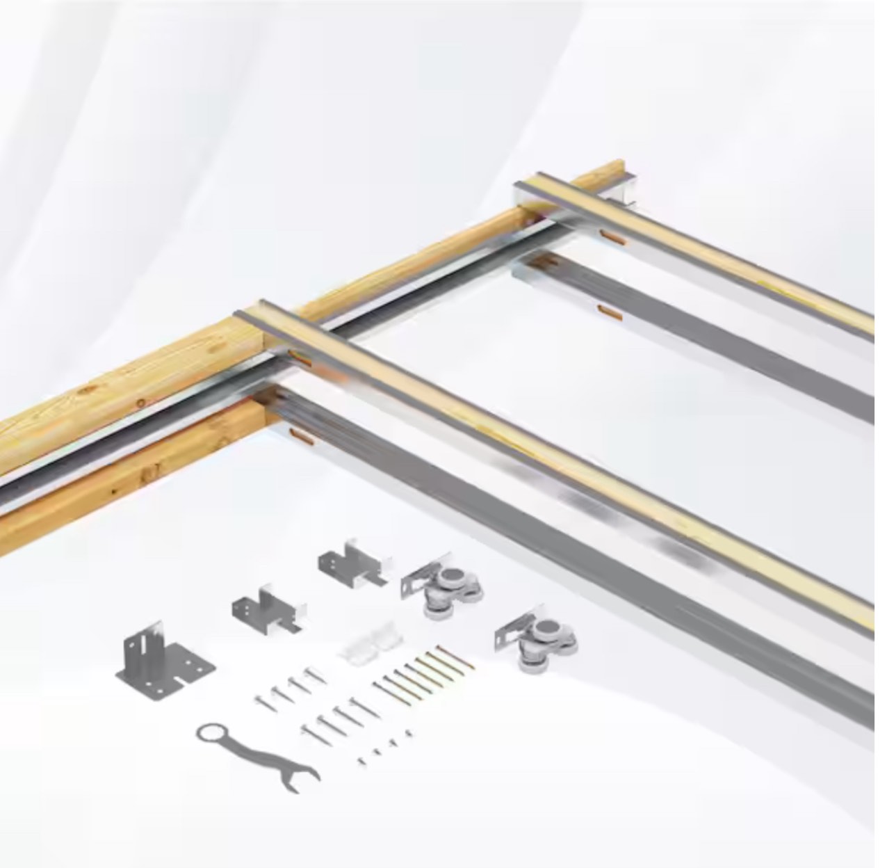 24 in. to 34 in. x 80 in. Universal Aluminum Pocket Door Frame