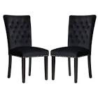 velvet tufted parsons chair black (stock photo similar but not exact)