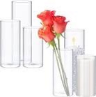 Didaey Glass Cylinder Vases Clear Glass Flowers Vase Decorative Floating Candles Holders Table Centerpieces for Wedding Party Event Office, Assorted Size (18 Pcs,3.4 x 6 in, 3.4 x 8 in, 3.4 x 10 in)