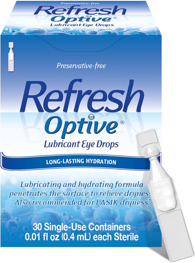 Refresh Optive Lubricant Eye Drops Preservative-Free Tears  0.4 ml  60 Count