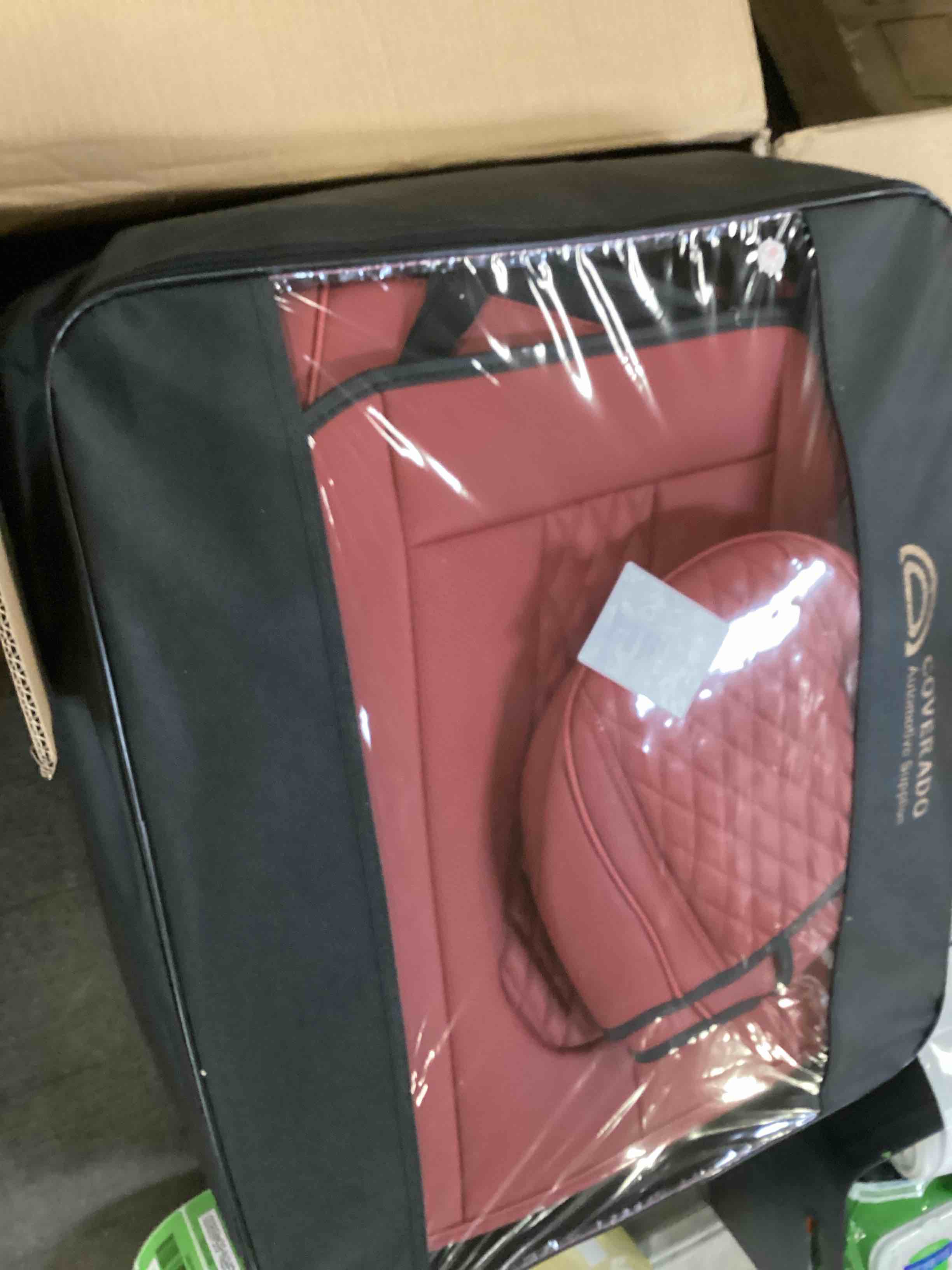 Coverado Leather Seat Covers Full Set, 5 Seats Universal Seat Covers for Cars, Waterproof Luxury Leatherette Seat Cushions, Front and Rear Seat Protectors, Auto Seat Covers Fit for Most Vehicles Red Red FullSet