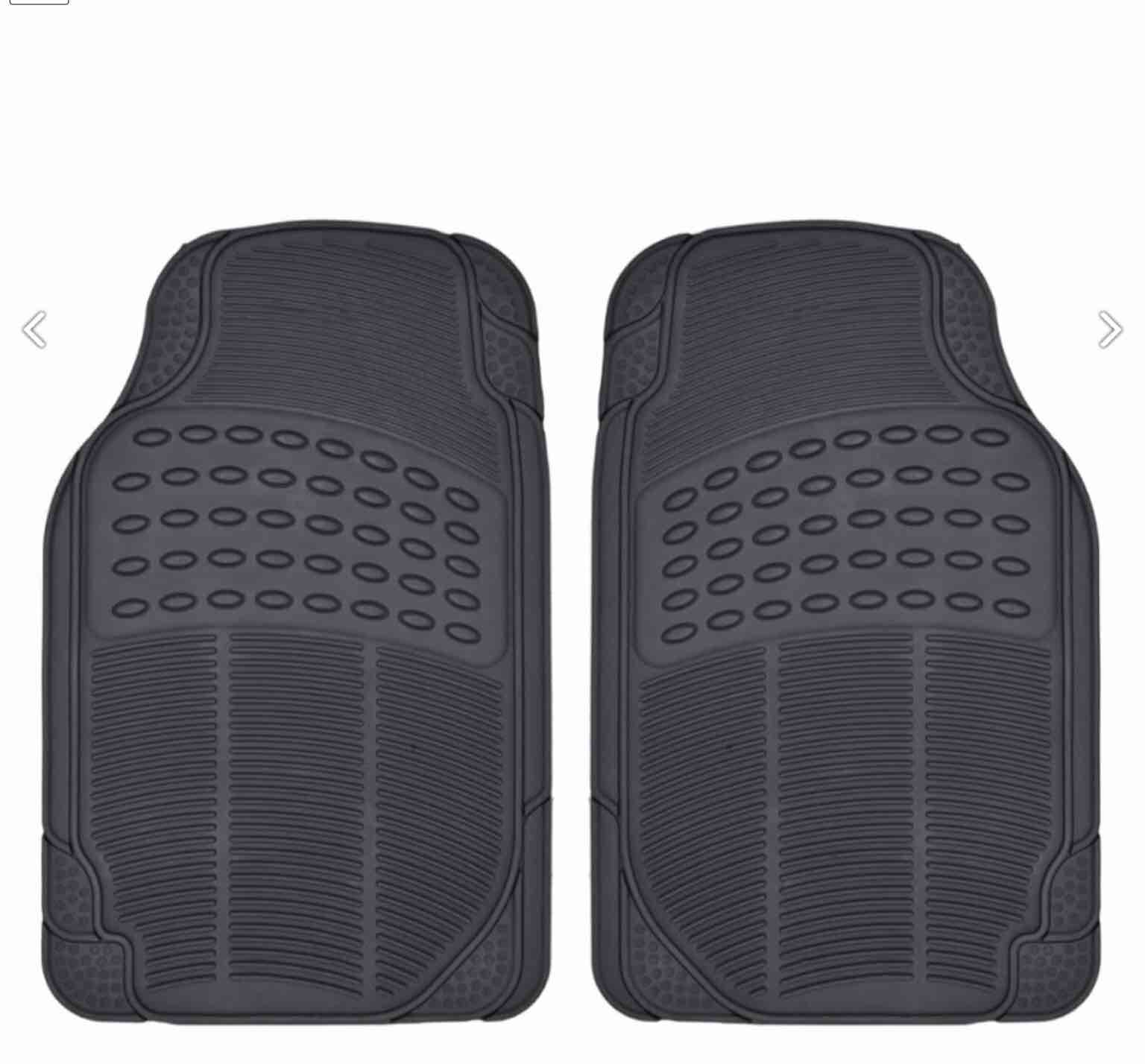 BDK Original ProLiner 2 Piece Front Heavy Duty Front & Rear Rubber Floor Mats for Car SUV Van & Truck, Black - All Weather Floor Protection Fits Most Vehicles