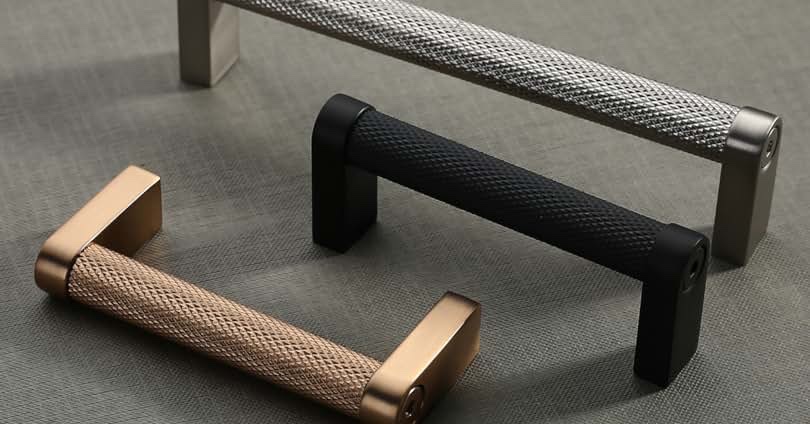 9BUILD 10 Pack Knurled Cabinet Pulls 5 Inch Brushed Brass Kitchen Cabinet Handles Cabinet Hardware Kitchen Handles for Cabinets Gold Drawer Pulls T Bar Drawer Handle