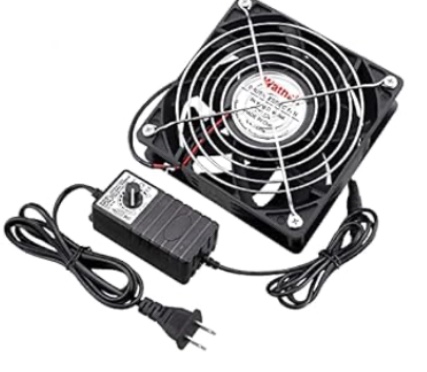 Wathai 120mm x 38mm 110V 220V AC Powered Axial Fan,12V Variable Speed Controller with AC Plug,for Receiver Xbox DVR Playstation Component Electronics Cooling and Cabinet Ventilation