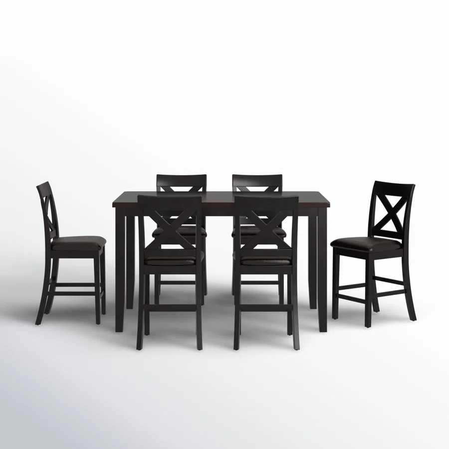 Ketron 6-Piece Counter Height Dining Set w/ Upholstered Seats