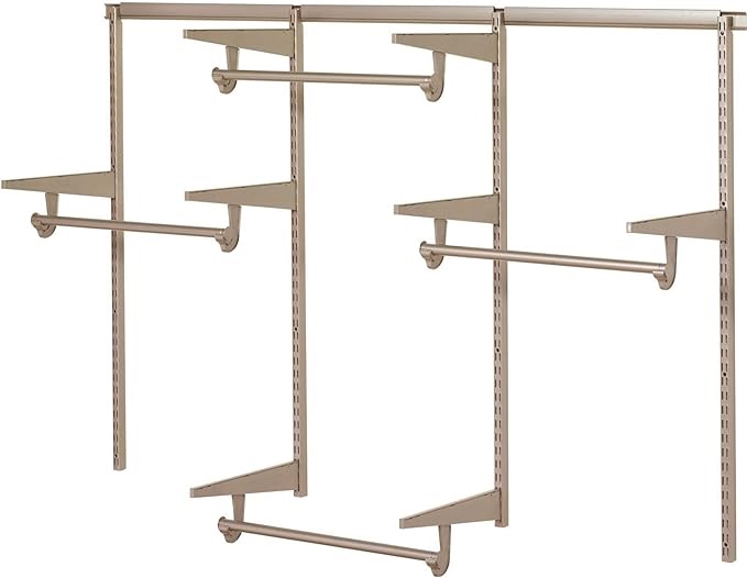 Closet Culture by Knape & Vogt Culture 6 ft. Steel Closet Hardware Kit in Champagne Nickel Shelving (0300-KITA-6CN)
