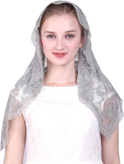 Mantilla Church Veil Scarf For Catholic Woman Church Veil Chapel Veil Head Covering Mass Veil D Shape