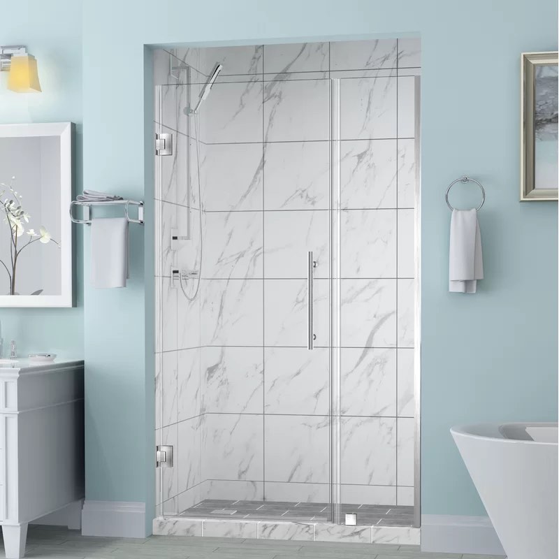 SDR965EZ-SS-3525-10 Belmore 35 x 72 Hinged Frameless Shower Door