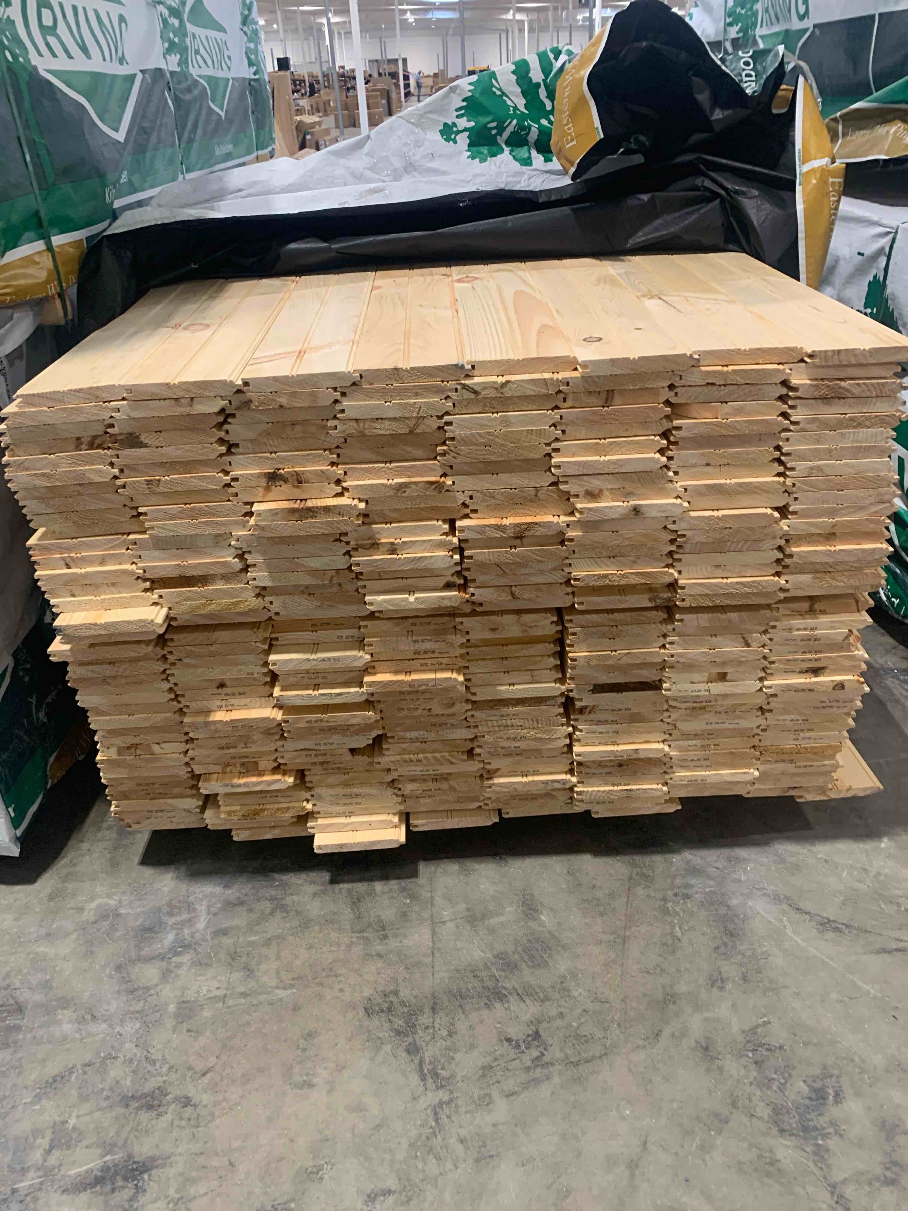 Eastern White Pine 1” x 6” x 10’ Tongue and Groove Wall Paneling ECB/WP4 Pattern Outs Standard 