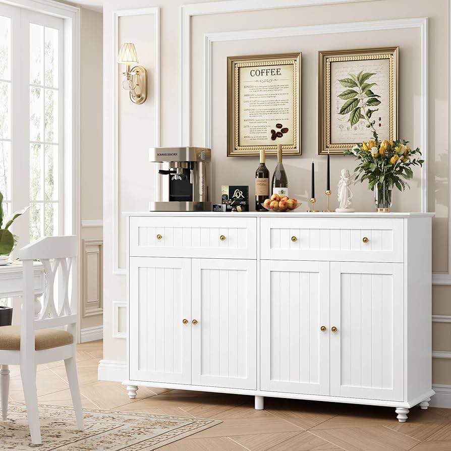 51” White buffet cabinet