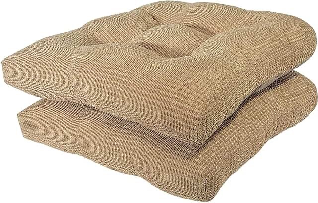 Arlee Non-Skid Memory Foam Chair Pads, 2 Count (Pack of 1), Bamboo Tan Bamboo Tan 2 Count (Pack of 1)