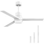 Biukis Ceiling Fans with Lights,Indoor and Outdoor White Ceiling Fan with Remote Control, 52-inch Modern Ceiling Fans with Reversible DC Motor for Patio Bedroom Living Room