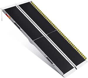 VNN Portable Wheelchair Ramp 6FT, Non-Slip Aluminum Folding Handicap Ramp, Door Threshold Wheelchair Ramps for Home, Wheel Chair Ramp for Home Steps, Scooter Ramp for Car, Doorways, Curbs, Stairs