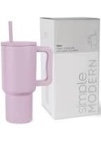 Simple Modern 40 oz Tumbler with Handle and Straw Lid | Insulated Reusable Stainless Steel Water Bottle Travel Mug Iced Coffee Cup | Gifts for Women Men Her | Trek Collection | 40oz | Lavender Mist