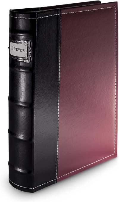 DVD Storage Binder, Classic Set - Stores DVD Cover Art - Acid-Free Sheets -1-Pack, Stores up to 48 DVDs, CDs, or Blu-Rays, Burgundy