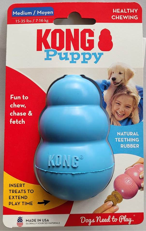 Assorted bag of brand kong classic toys for dogs to chew on((various sizes and colors and shapes))