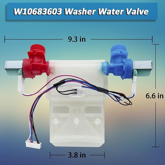 W10683603 Washer Water Valve Replacement Compatible with whirlpool, kenmore, amana, maytag, crosley, Inglis, etc. Replace WPW10683603, W10423125, W10683680, AP6023768, PS11757114