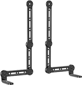 WALI Soundbar Mount Under or Above TV, Universal Sound bar Mounting Bracket Fits Sound Bars Up to 33 Lbs, Fit Most 23 to 90 Inch TV with Detachable L-Shaped Holders (SBR206)