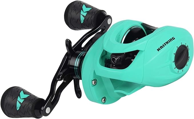 KastKing Crixus Baitcasting Reels, 6.5:1/7.2:1 Gear Ratio Fishing Reels, 17.6lbs Carbon Disc Drag, Super Polymer Grips,Carbon Infused Nylon Frame,8-pc Magnetic Brake, Low Profile Reel.