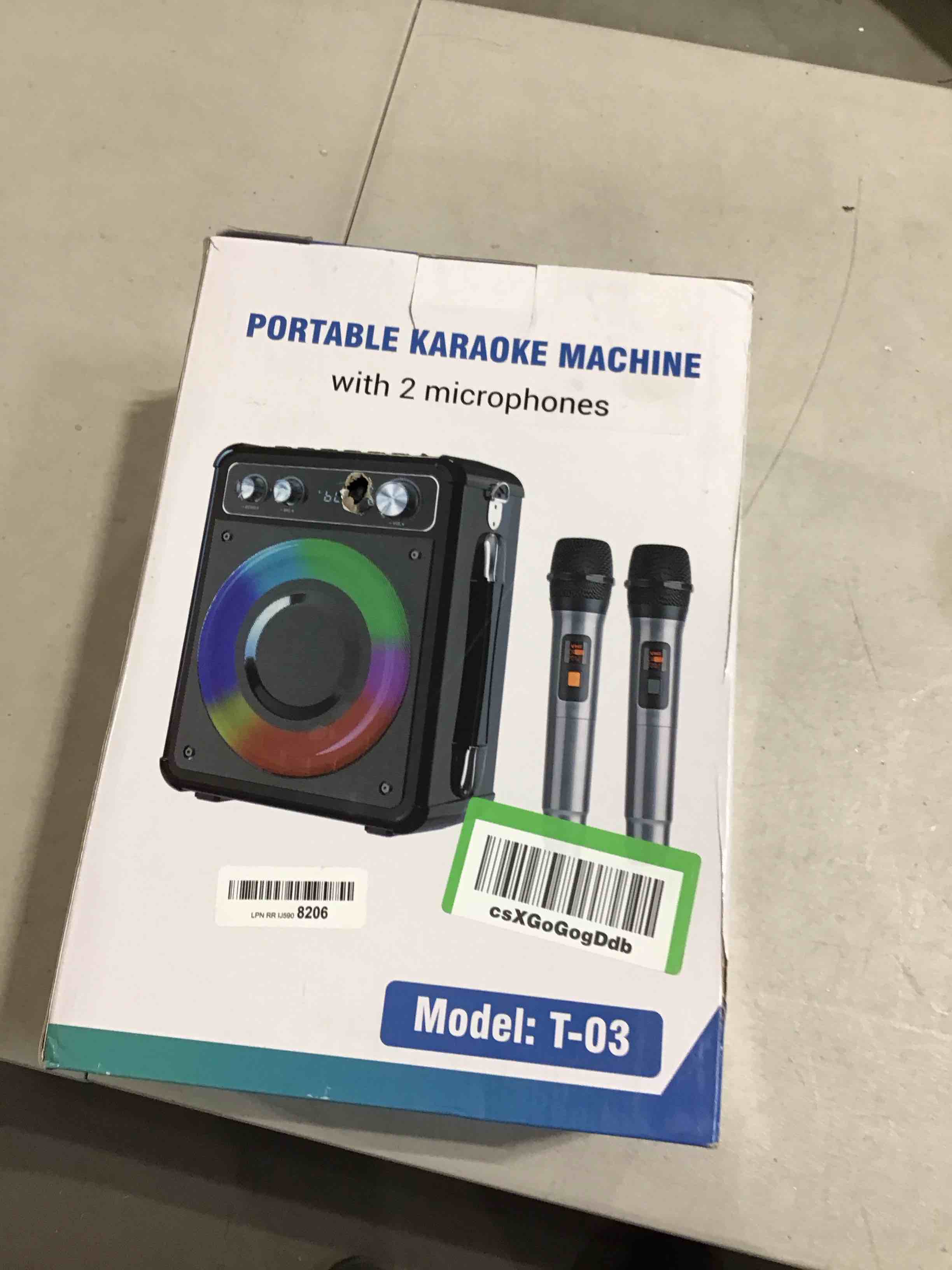 Karaoke Machine, Portable Bluetooth Speaker with 2 Wireless Microphones