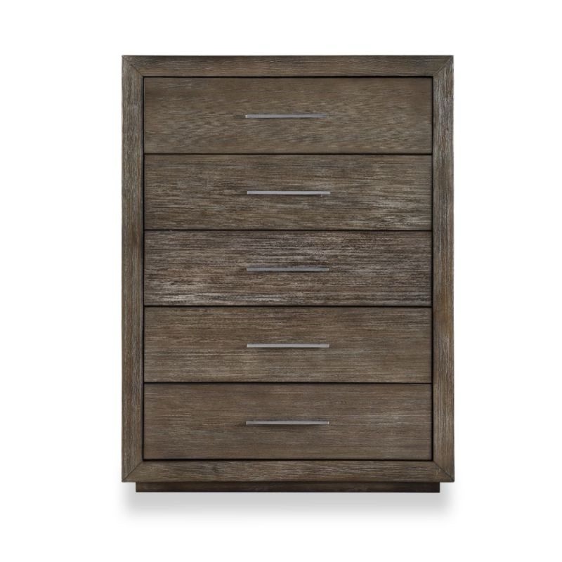 MODUS FURNITURE - MELBOURNE FIVE DRAWER CHEST IN DARK PINE - 8D6484