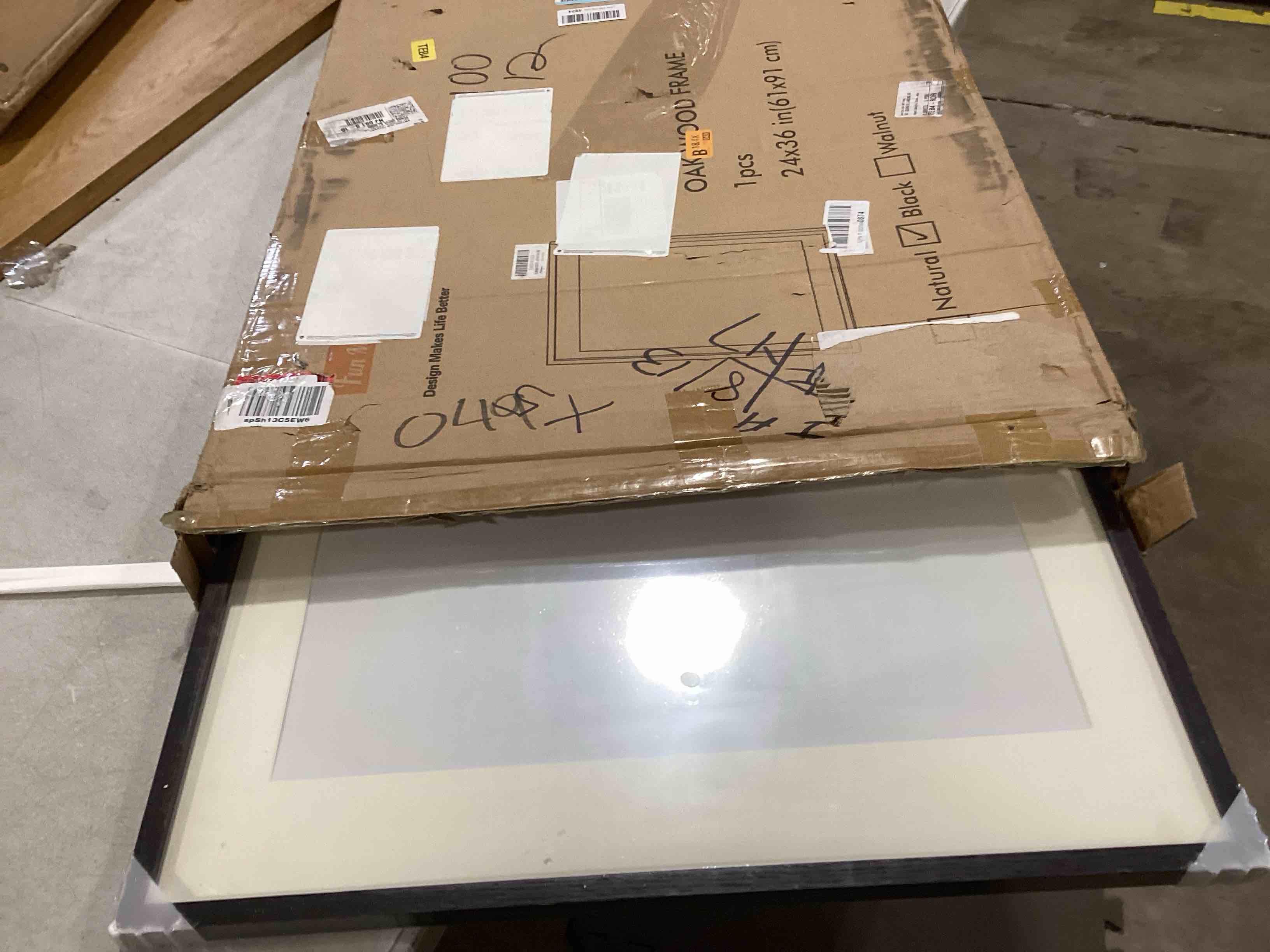 24x36 Picture Frame Black, 24"x36" Poster Frame, Solid Oak Wood Frame